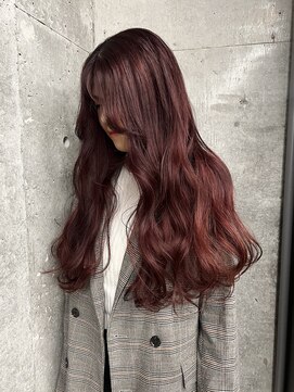 ネアー 新潟(NEER) レッドカラー○ワインレッドカラー○顔まわりカット○