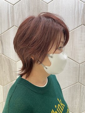 ビューティドレッセヤマノ 池袋パルコ(Beauty Dresse YAMANO) 【白髪染め】ウルフヘア/ウルフ/ショートウルフ/ピンクオレンジ