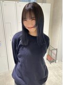 深めブルー/顔周りカット/似合わせデザインカット