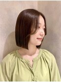 パツっとボブ,コンパクトボブ,ブラウンカラー20代/齋藤