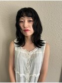 【大名】透明感ブラック/コテ巻き