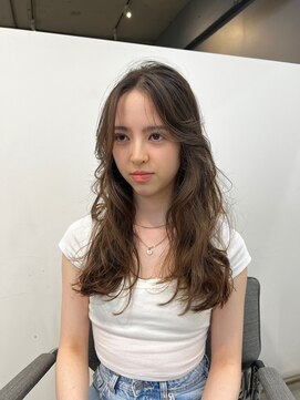 ノク 渋谷(nok) カーテンバングミディアム_オリーブベージュレイヤーカット