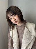 ミディアムヘア/顔まわりカット/オージュアカラー