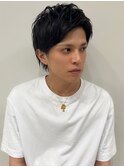 アッシュブラックカルマパーマベリーショートダークアッシュ