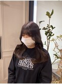 ショコラブラウンブラウンカラー韓国レイヤーくびれ巻き