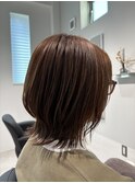 大人レイヤーボブで春らしいスタイルに！【船橋/白髪ぼかし】