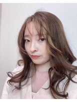 グラヘアーストーリー(gra HAIR STORY) ベージュカラーセミロング+大人カール