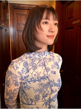 フランジェッタヘアー(Frangetta hair) 小顔フェイスレイヤーミディ☆担当川合