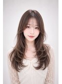 三好市美容室 シースルーバング×ショコラグレージュ
