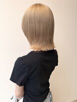 ロックス バイ マグ 松本(rocks BY MAG) ブリーチハイトーンミルクティーベージュボブレイヤーカット