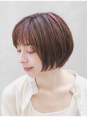 マロンベージュ アースカラー くびれヘアボブルフ[吉祥寺] 