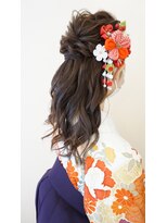 ヘアアンドメイクジップ恵比寿 (Hair＆Make ZIP)&nbsp;ゆるウェーブハーフアップ　袴　着付け