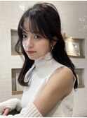 結んでも可愛い韓国ヘア 流れる顔まわりカット 黒髪地毛風