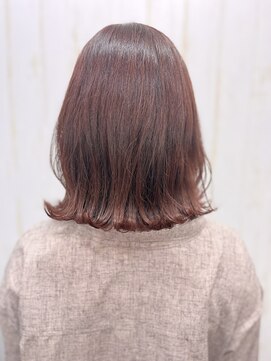 アトリエMAI 北千住 【イルミナカラー】艶感ナチュラルピンクブラウン×くびれボブ