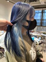 コワファーストナガサキシャンプーボーイ(COIFF1RST NAGASAKI SHAMPOO BOY)&nbsp;長崎 複雑履歴修正  ペールブルー×ネイビーブルー