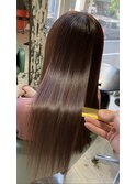 艶髪ロング 髪質改善 ピンクベージュ レイヤー 後れ毛 20代30代