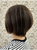 30代40代大人ボブ/マッシュショート/アッシュカラー/白髪ぼかし