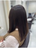 セミロング縮毛矯正フローディア髪質改善レイヤー