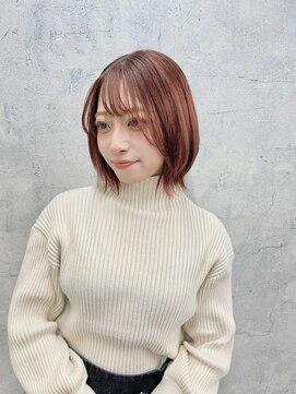 リミットバイアフィナー 大宮店(limit by Afinar) レイヤーボブ/ピンクオレンジ