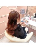 えびちゃんのねじりハーフツイン 新宿歌舞伎町ヘアセット
