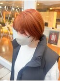 オレンジカラー/ショートスタイル/20代30代40代