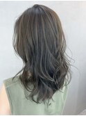 美髪顔周りレイヤー韓国ヘアロング_ba406072