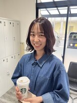 サロンド ベレーザ トータ(salao de beleza tota)&nbsp;ブリーチなしピンクブラウン♪切りっぱなしボブ