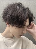 メンズ刈り上げセンターパートニュアンスシャドウパーマ茅ヶ崎