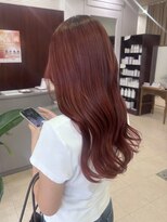 結び(musubi)&nbsp;ブリーチ無しダブルカラーでレッド