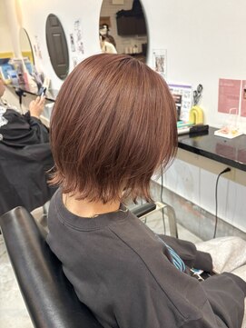 ラック 津田沼(LUCK) ピンクベージュとボブレイヤー/ケアブリーチダブルカラー