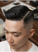 サイドパートスキンフェードカットシェービング吉祥寺理容室