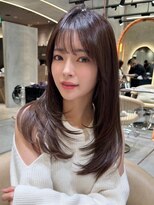 レーヴバイロンド 仙台(Reve by Lond) くびれレイヤーダークグレージュシースルー縮毛矯正顔周りカット
