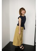 小顔ひし形 レイヤーカット 透明感カラー