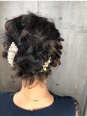 小顔ヘアアレンジ♪二次会ブライダル花嫁
