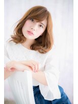 ミック 日暮里店(miq) 斜めバング&くせ毛風ゆるふわカールのこなれヘアa1