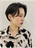 センターパート×ハンサムショート