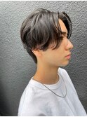 ニュアンスパーマセンターパートコンマヘア韓国メンズマッシュ
