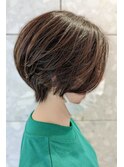 20代30代40代抜け感ショートレイヤーモカブラウン