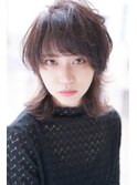 甘めクールなミディアムウルフ20代30代大分中央町