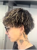 メンズハイライトメンズメッシュツイストスパイラルパーマ