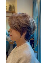 前髪パーマアッシュカラーレイヤーロンググレーベージュ[大宮]