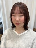 フェイスレイヤーぱつっとミディアムレッドブラウン