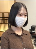 前下がりボブ 切りっぱなしボブ ショートボブ 縮毛矯正 髪質改善