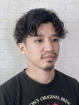 アクトスタイリッシュヘアー 知立(Act stylish hair) メンズセンターパートアップバング無雑作スパイラルパーマ