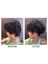 ヘアーメイク クーラ 行橋店(Hair make CURA)&nbsp;波巻きスパイラルパーマメンズマッシュツイストスパイラルパーマ