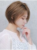 ショートカット丸みショート大分美容室ruen上手い府内町前髪長め