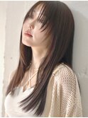 サラ艶　フロントレイヤーヘア　透明感ブラウン