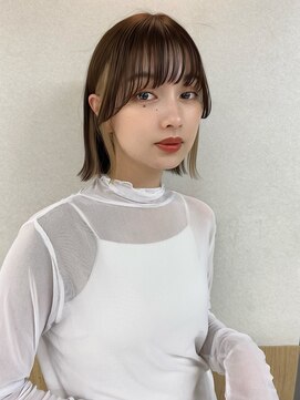 サンドシーン(sand scene) ぱつっとボブ×イヤリングカラー