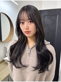 桑名ロングレイヤーカットハッシュカット透明感カラー重めロング