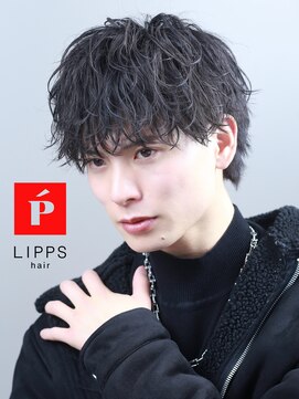 リップス 天神(LIPPS) 【LIPPS天神】ツーブロック波巻きパーママッシュショート黒髪